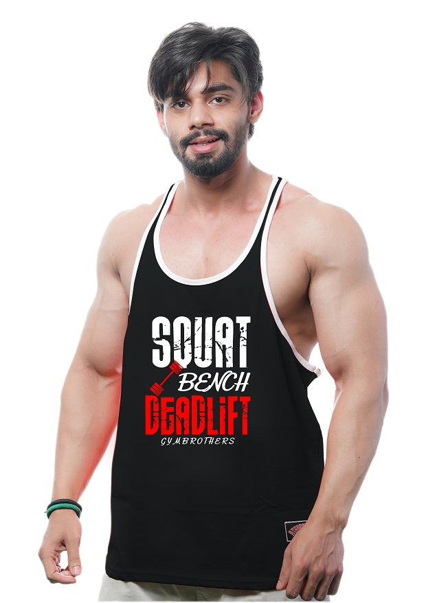 SQUAT BENCH DEADLIFT Men's Gym Stringer
