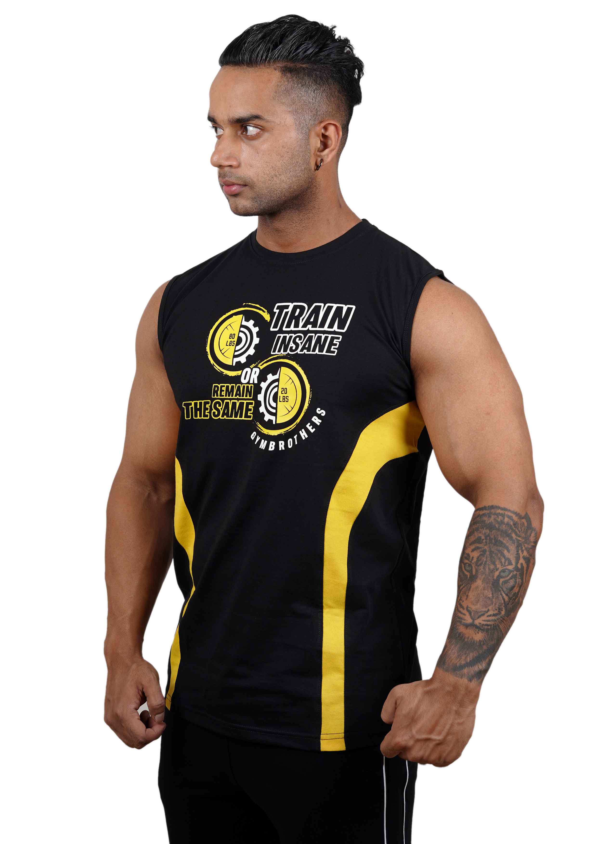 TRAIN INSANE OR REMAIN THE SAME Striped Tank Top Vest