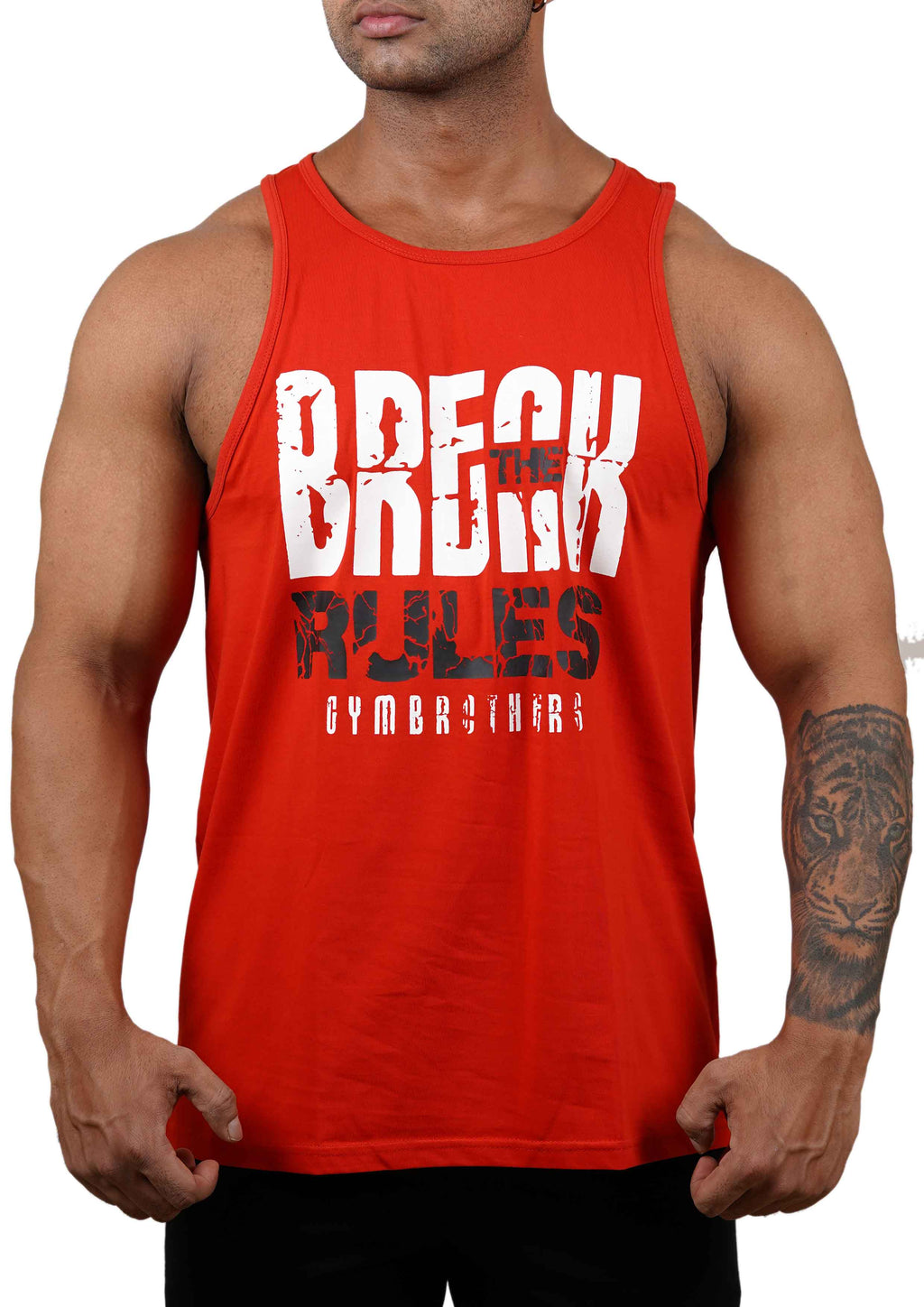 BREAK THE RULES Deep Cut Tank Top Stringer