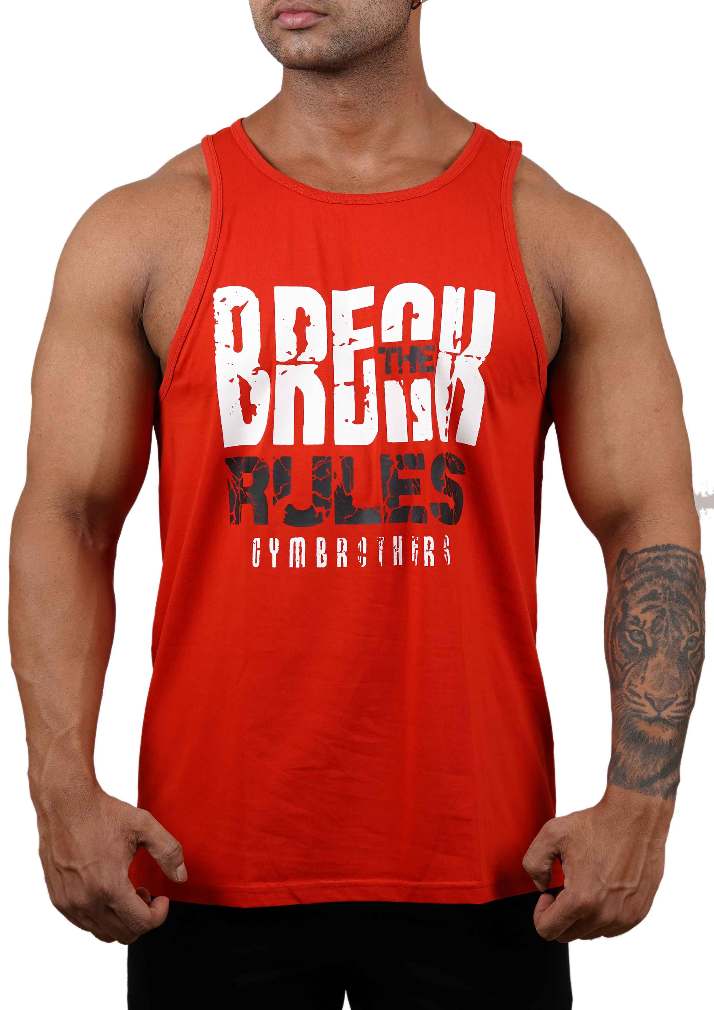 BREAK THE RULES Deep Cut Tank Top Stringer