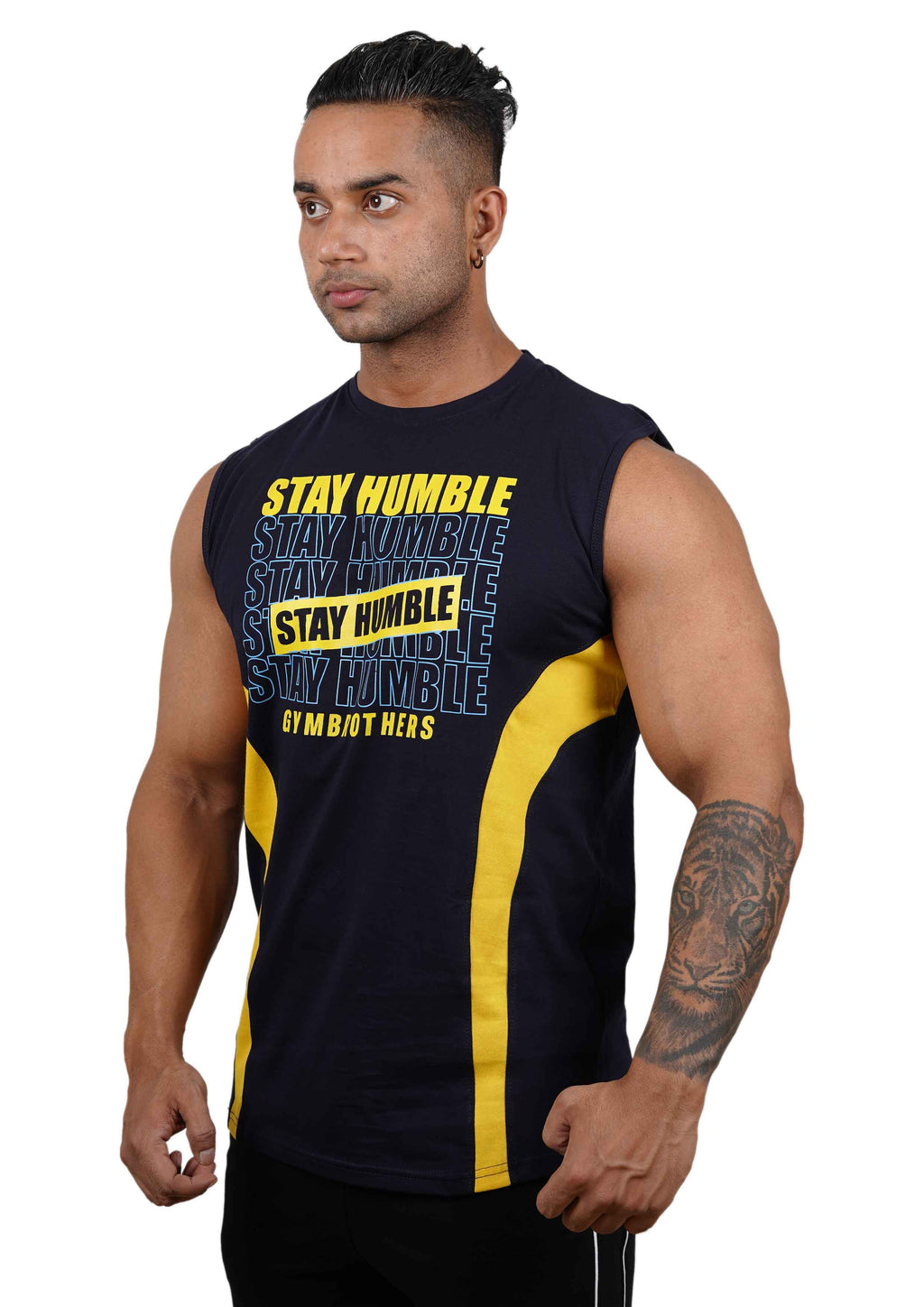 STAY HUMBLE Striped Tank Top Vest