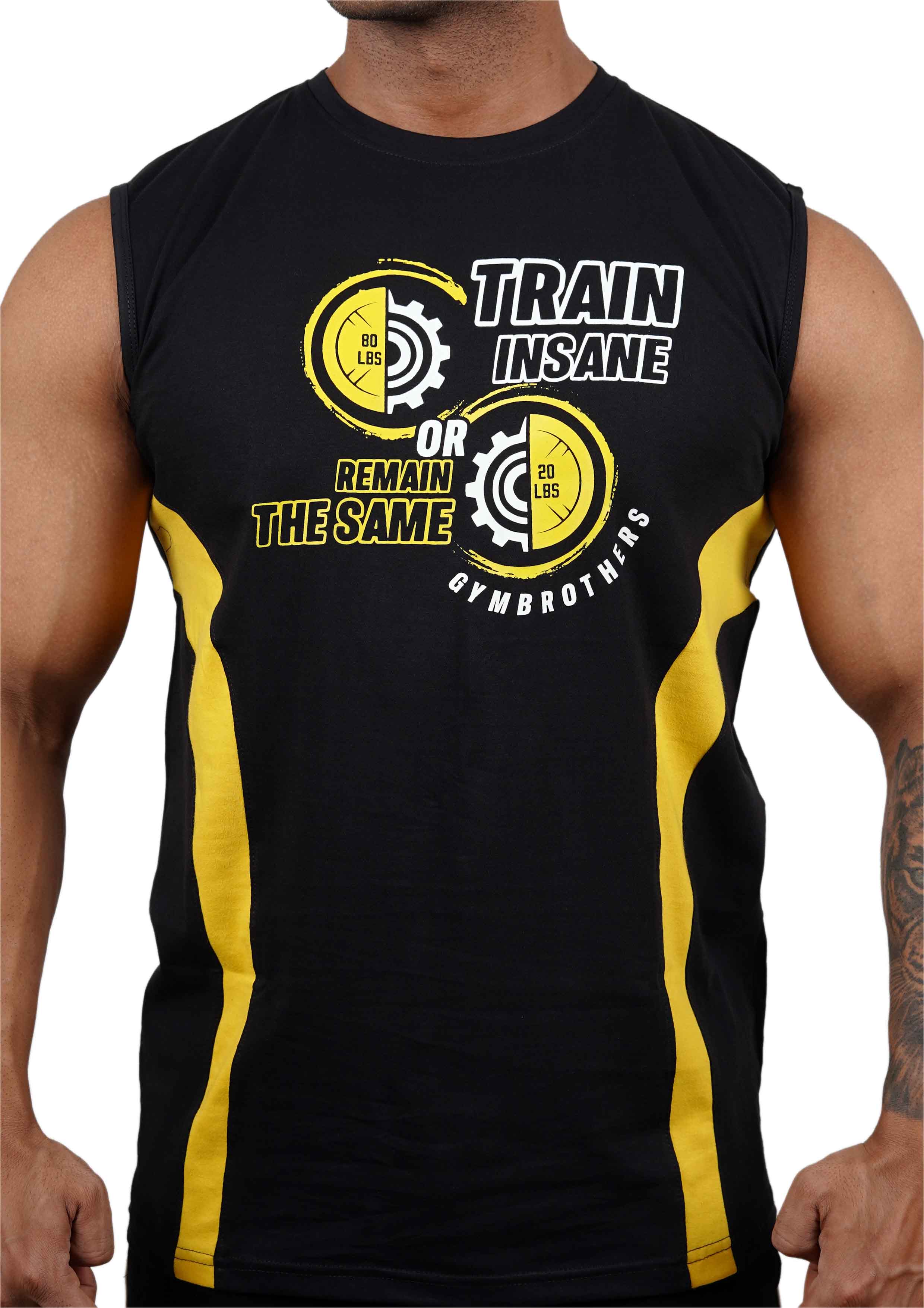 TRAIN INSANE OR REMAIN THE SAME Striped Tank Top Vest