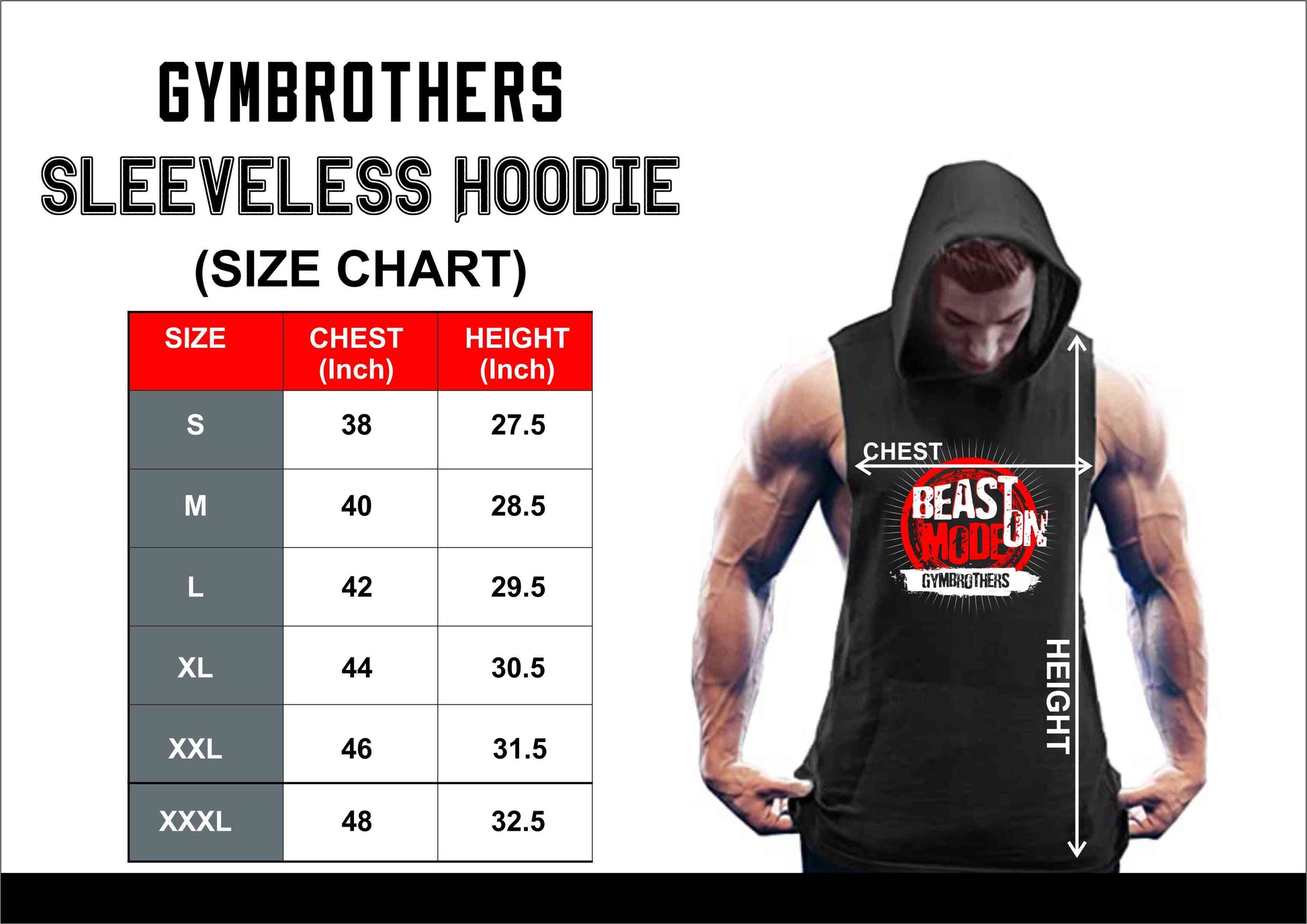 BEAST MODE ON Hoodie for Men (Circle) Black