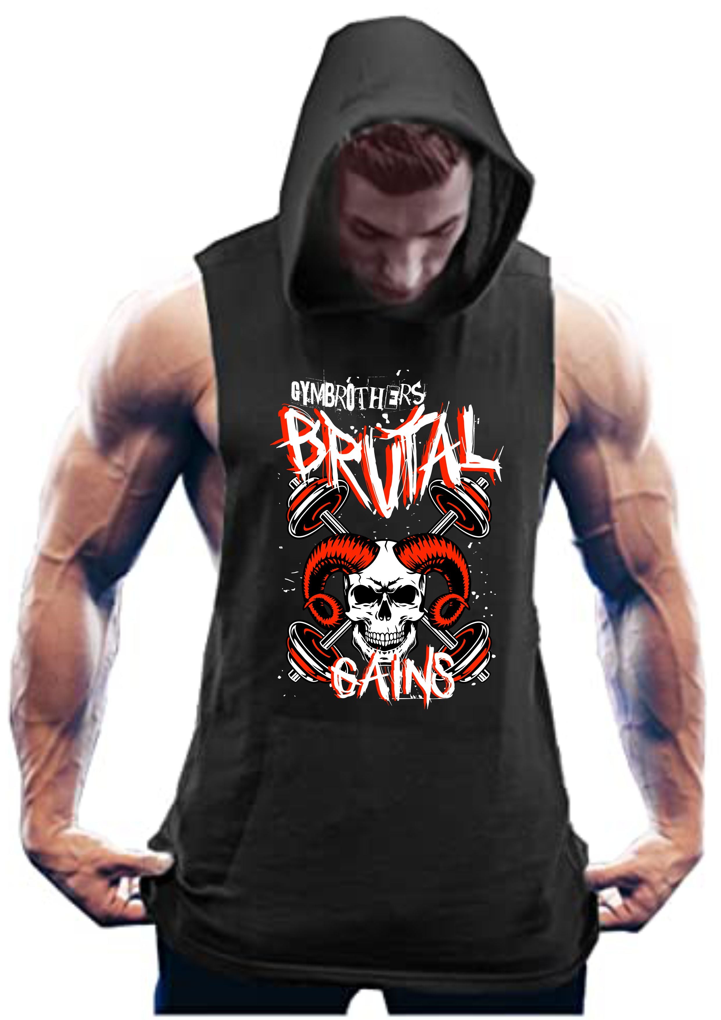 BRUTAL GAINS Gym Hoodie (Black)