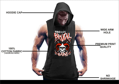 BRUTAL GAINS Gym Hoodie (Black)
