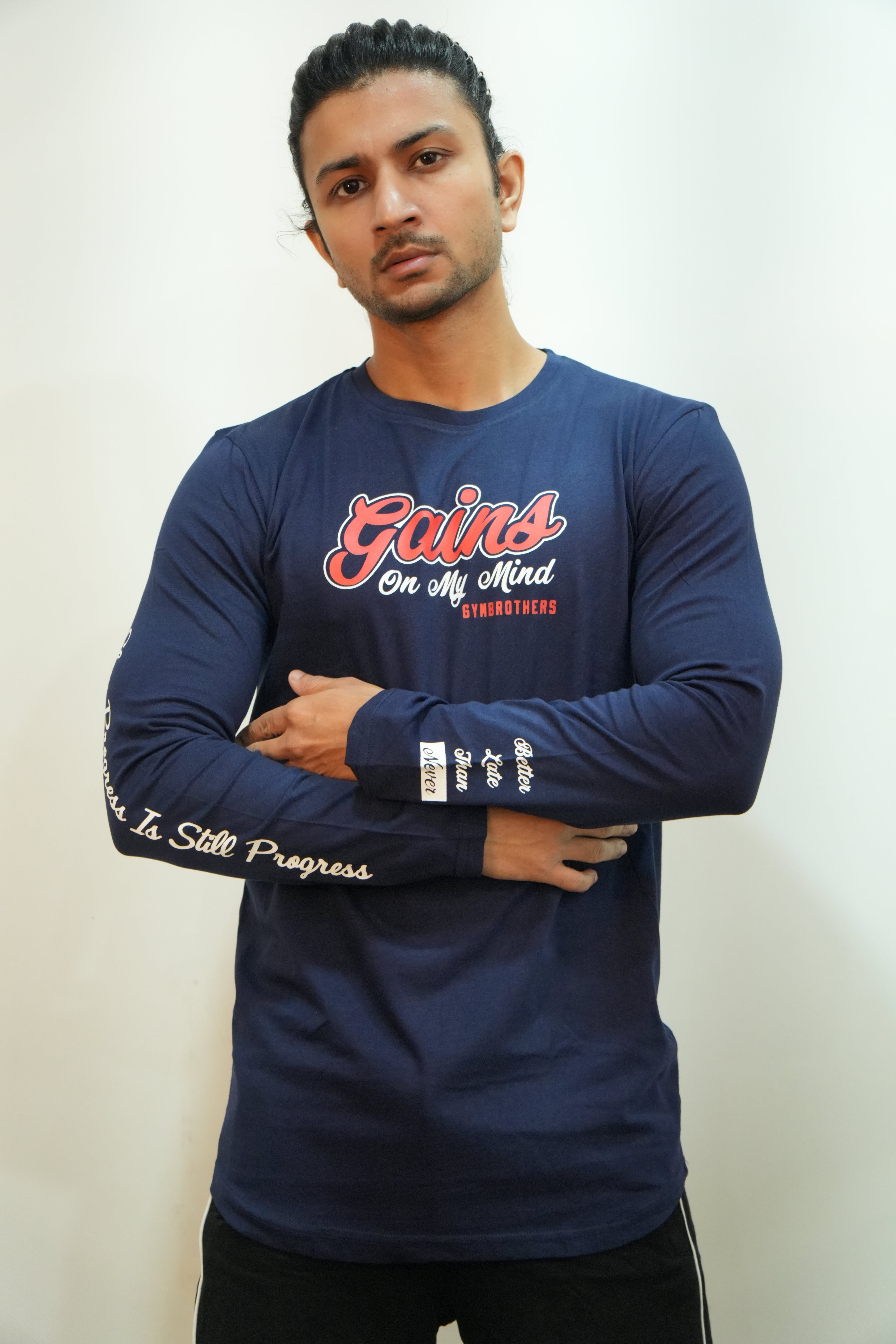 GAINS ON MY MIND Full Sleeve T-Shirt
