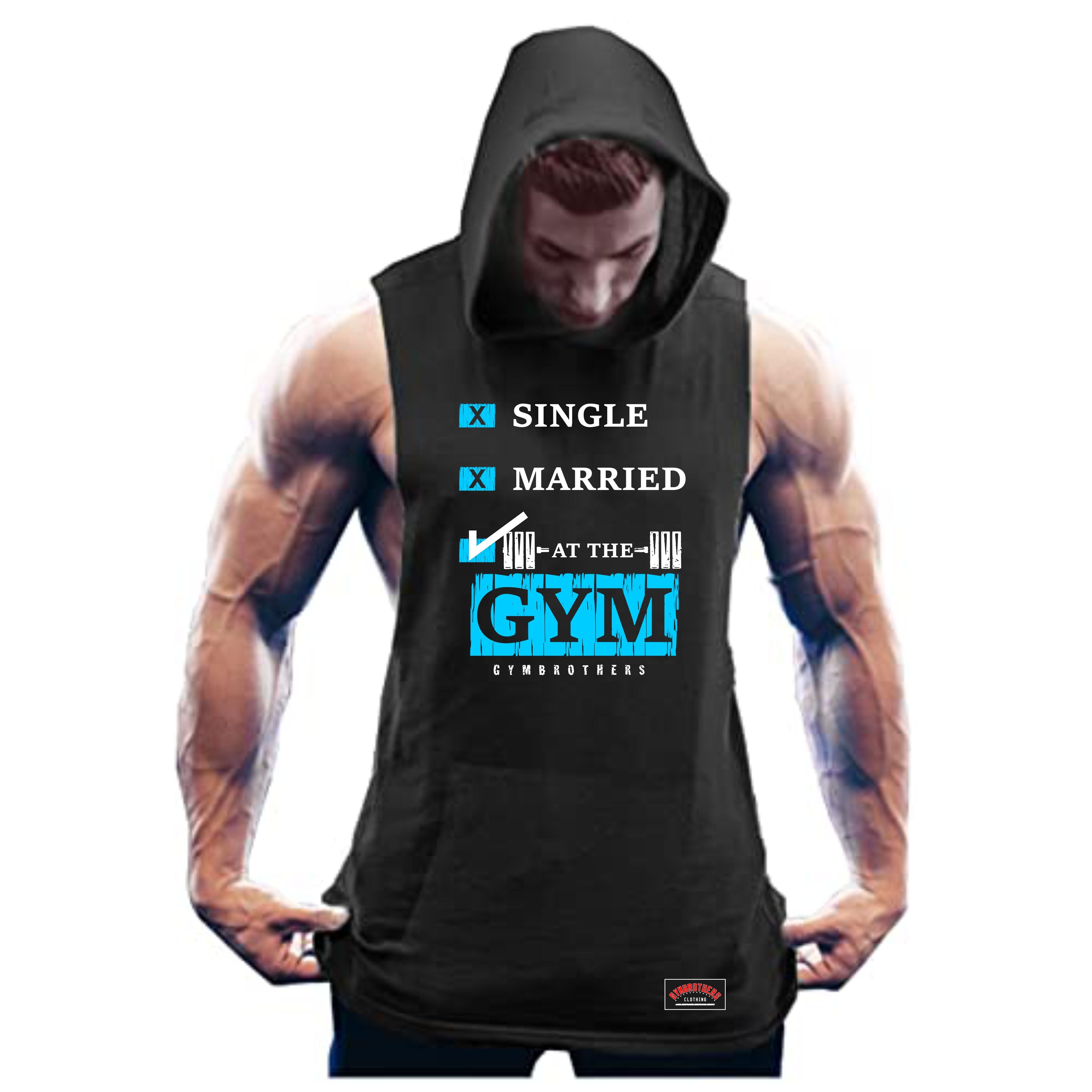 AT THE GYM Hoodie for Men Black