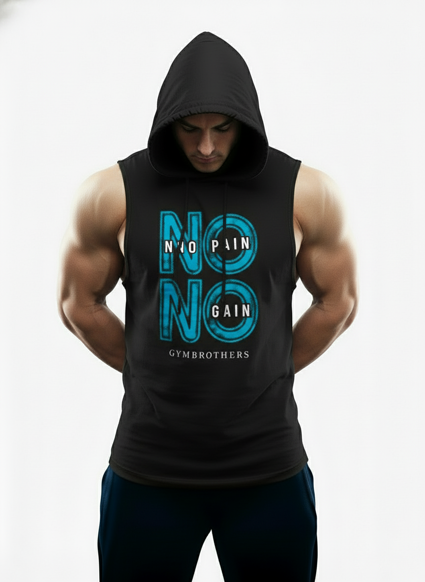 Gymbrothers No Gain No Pain Hoodie for men (Black)