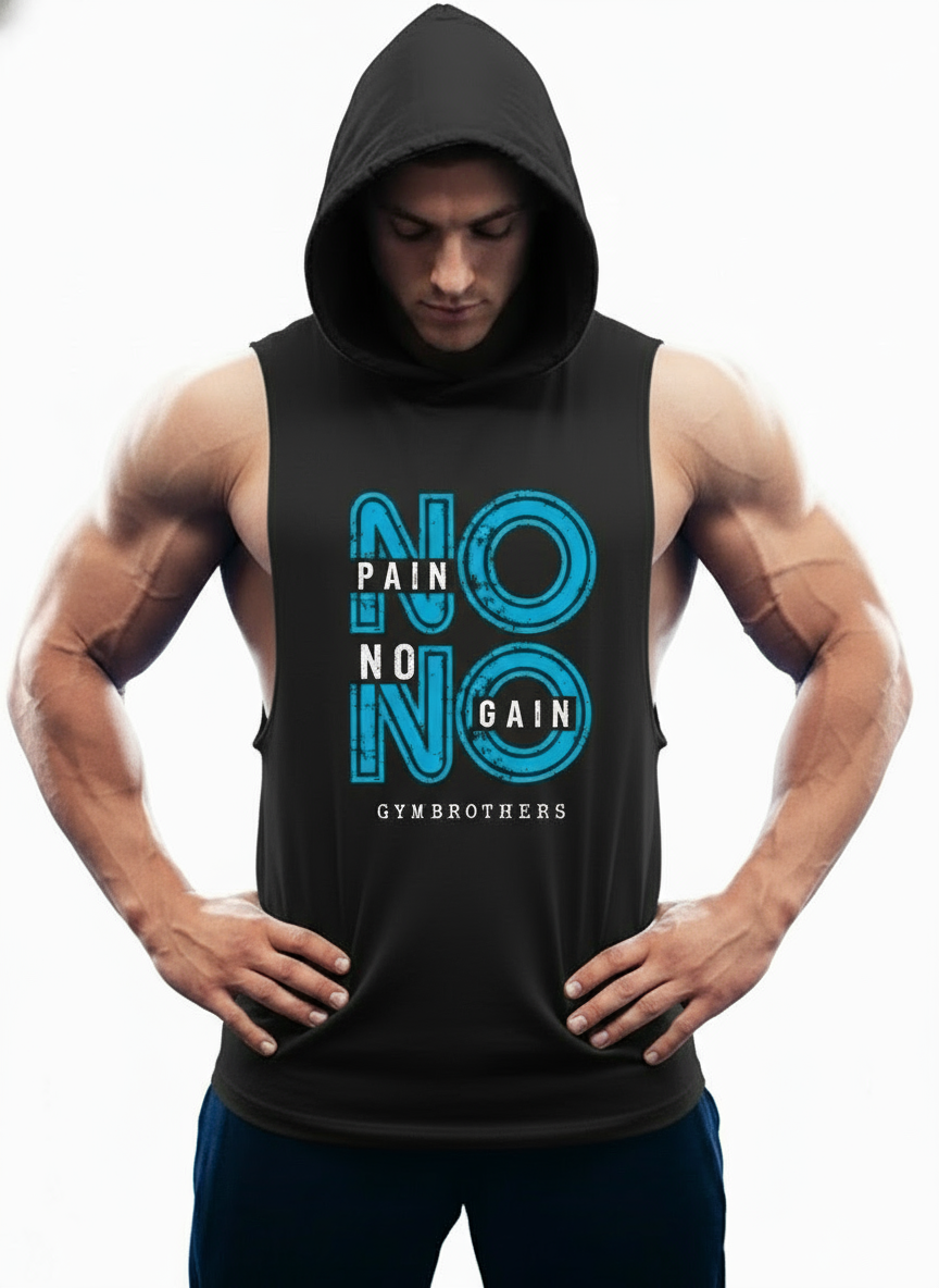 Gymbrothers No Gain No Pain Hoodie for men (Black)