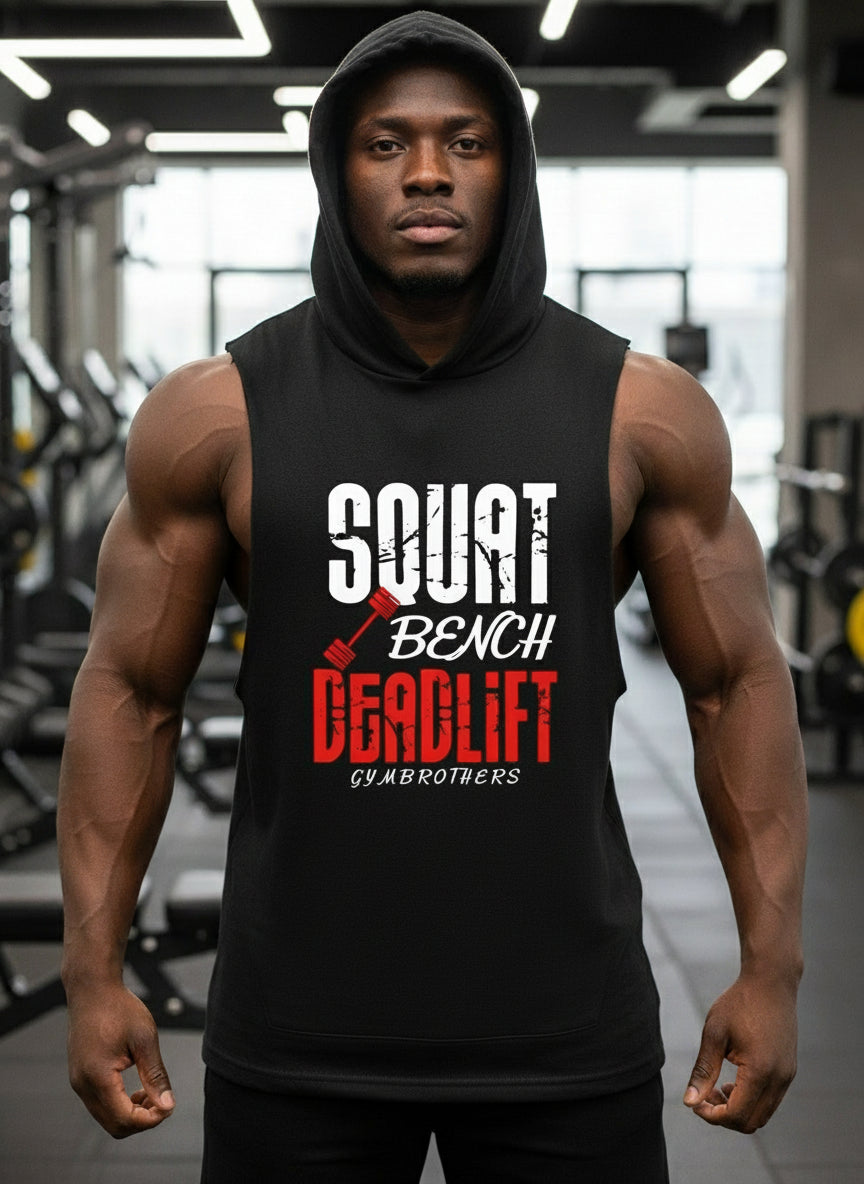 Gymbrothers Squat Bench Deadlift Gym Hoodie Black