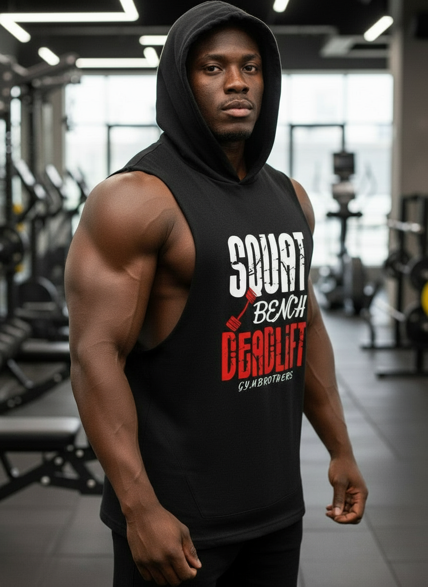 Gymbrothers Squat Bench Deadlift Gym Hoodie Black