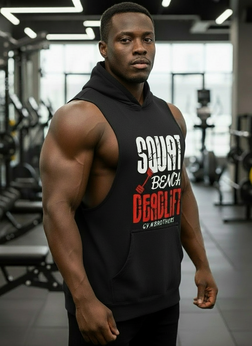 Gymbrothers Squat Bench Deadlift Gym Hoodie Black