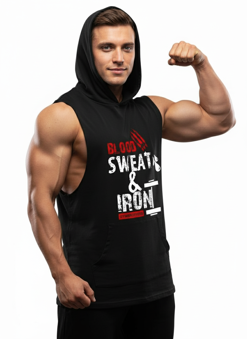 Gymbrothers Sweat, Blood and Iron Gym Hoodie Black