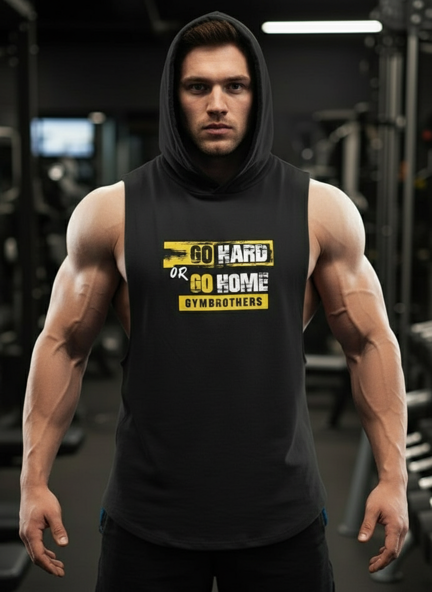 Gymbrothers Go Hard Or Go Home Gym Hoodie (Black)