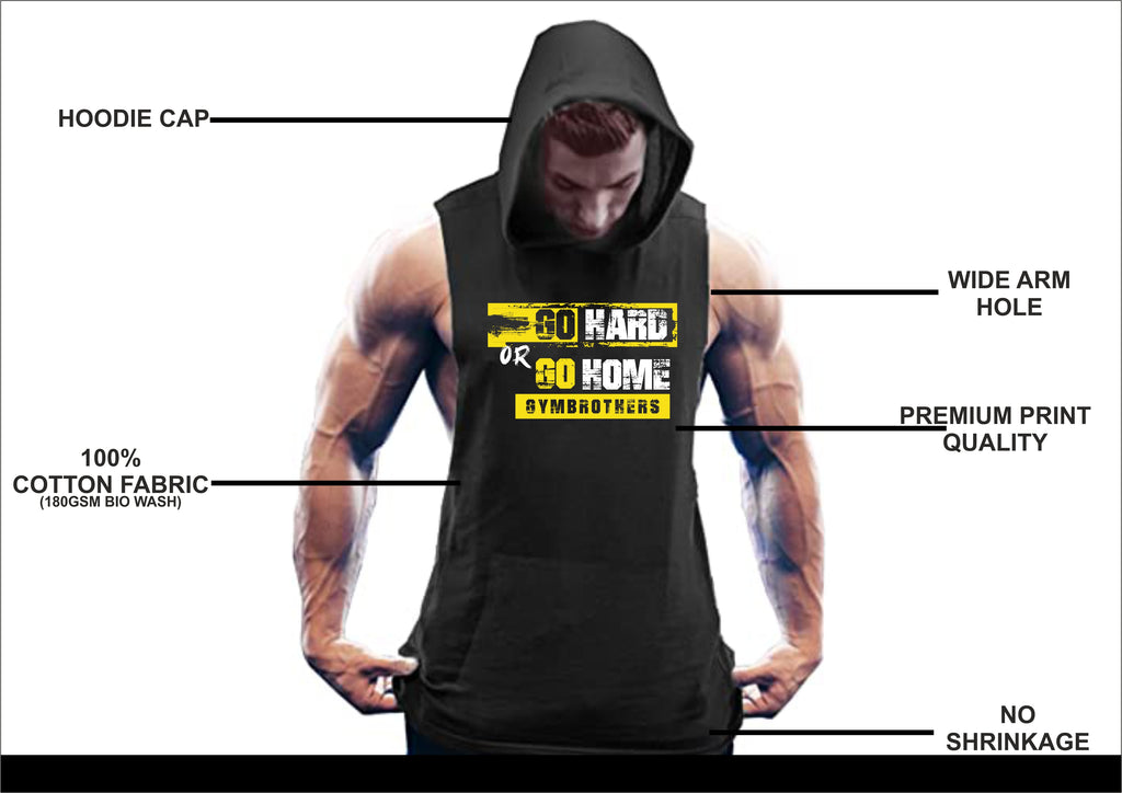 Gymbrothers Go Hard Or Go Home Gym Hoodie (Black)