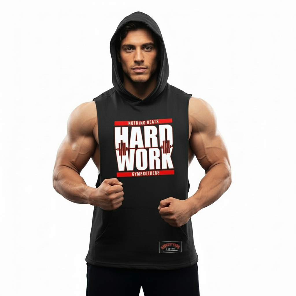 Gymbrothers Nothing Beats Hardwork gym hoodie Black