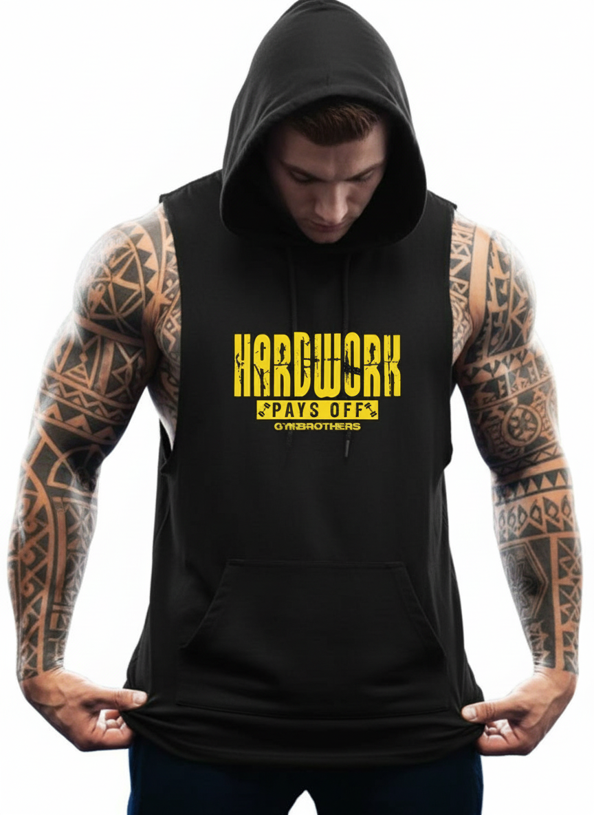 Gymbrothers Hardwork Pays Off Gym Hoodie (Black)