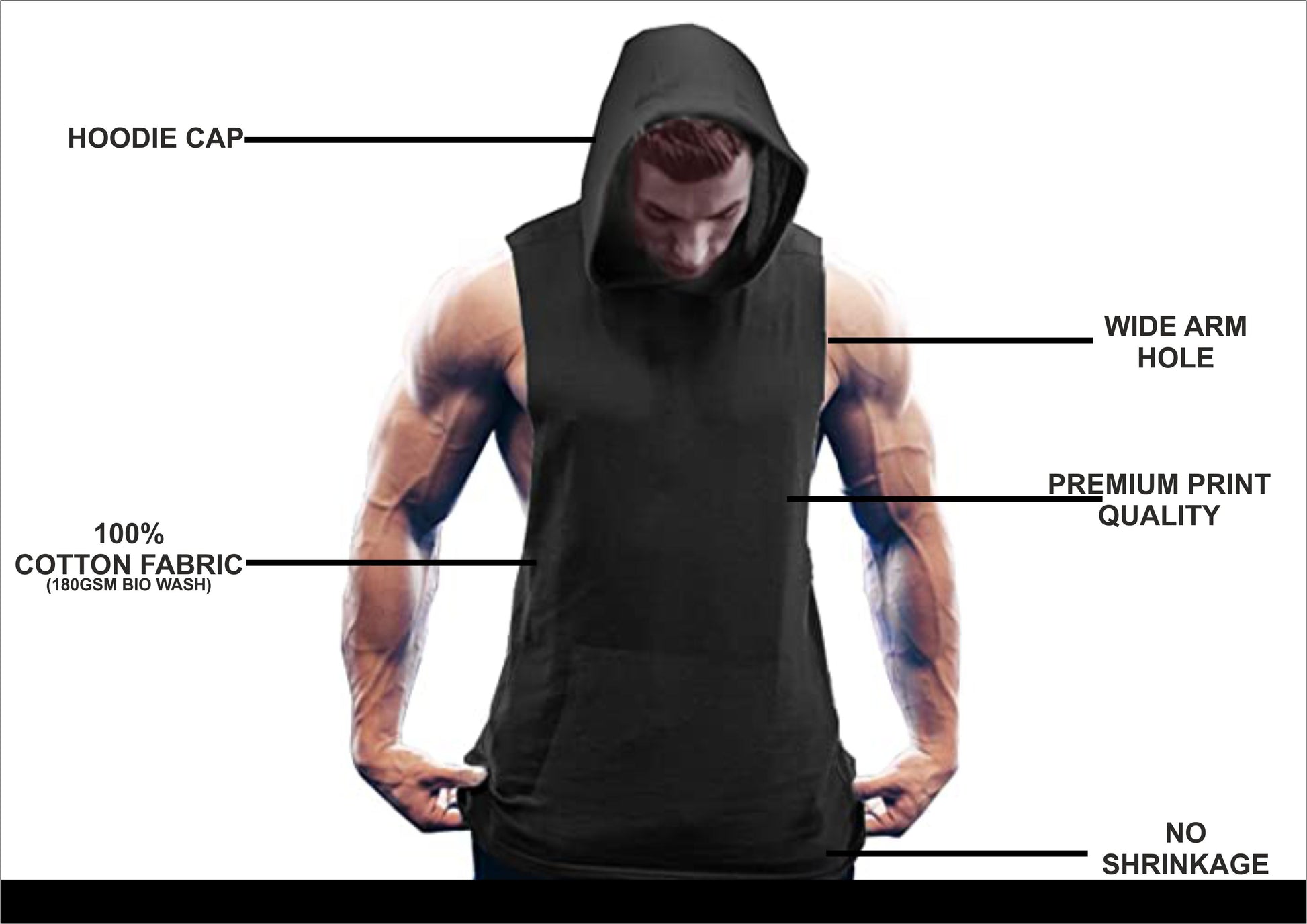 Gymbrothers Talk Less Lift More Hoodie (Black)