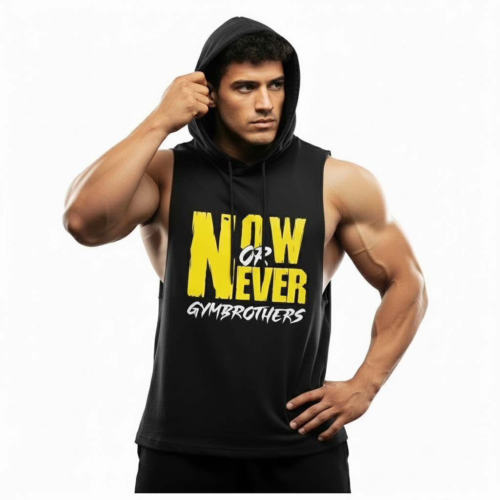 Gymbrothers Now Or Never gym hoodie Black