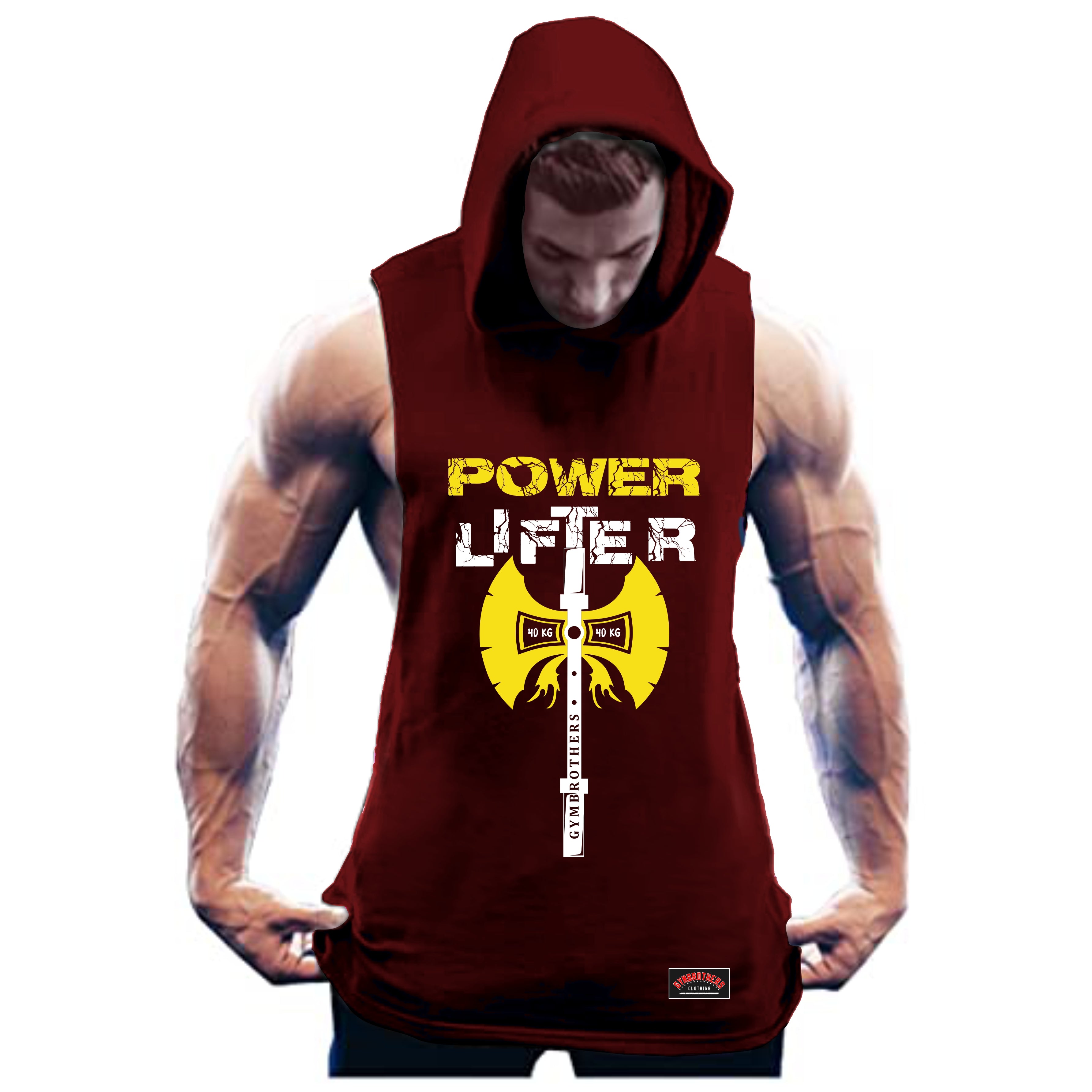 Gymbrothers Power Lifter Hoodie, Maroon