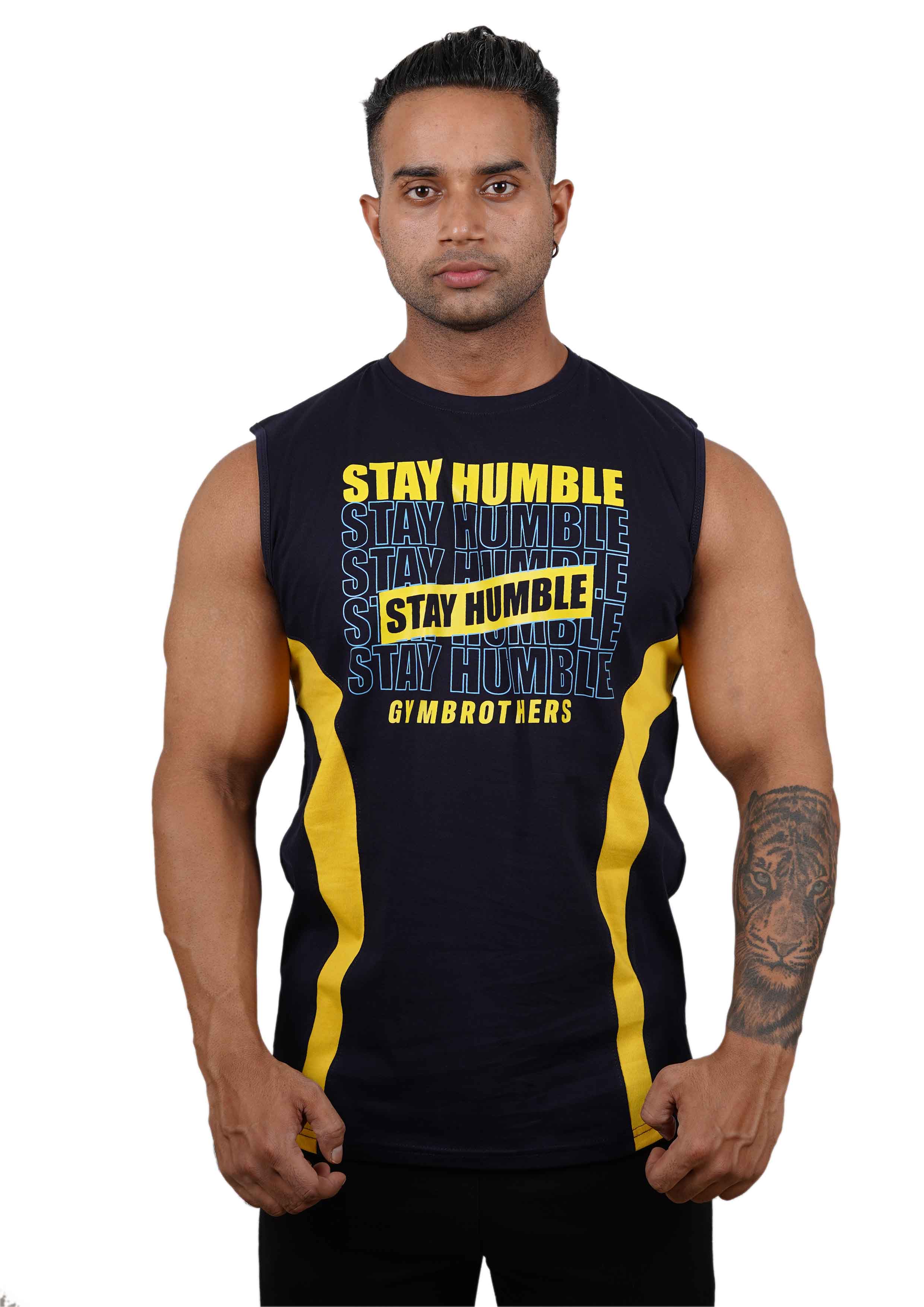 STAY HUMBLE Striped Tank Top Vest