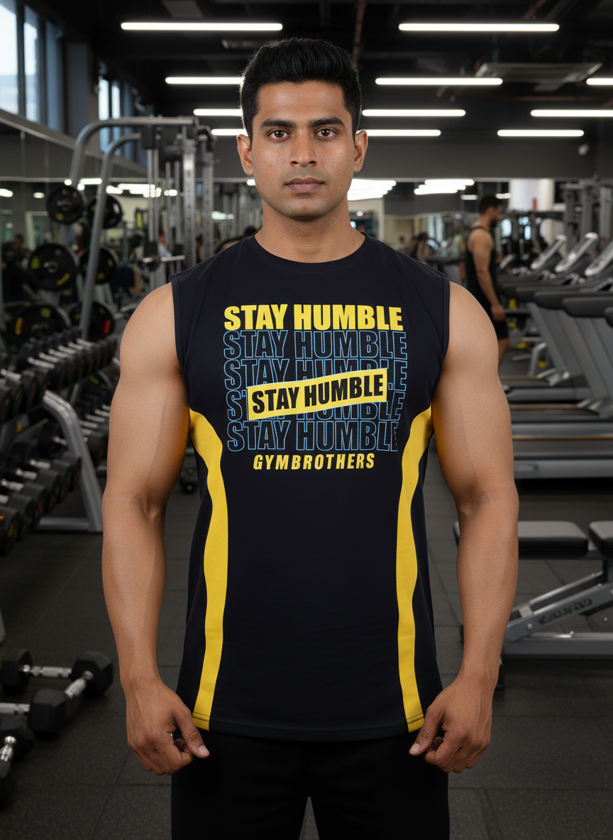 STAY HUMBLE Striped Tank Top Vest