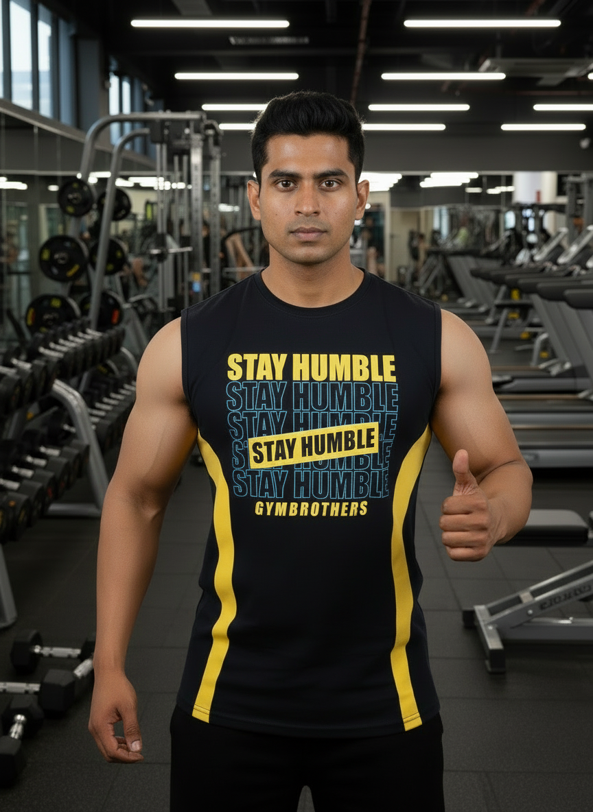 STAY HUMBLE Striped Tank Top Vest