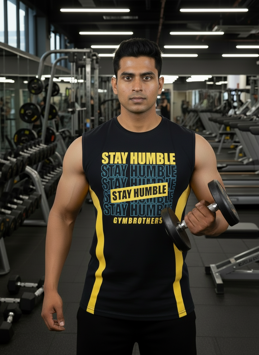 STAY HUMBLE Striped Tank Top Vest