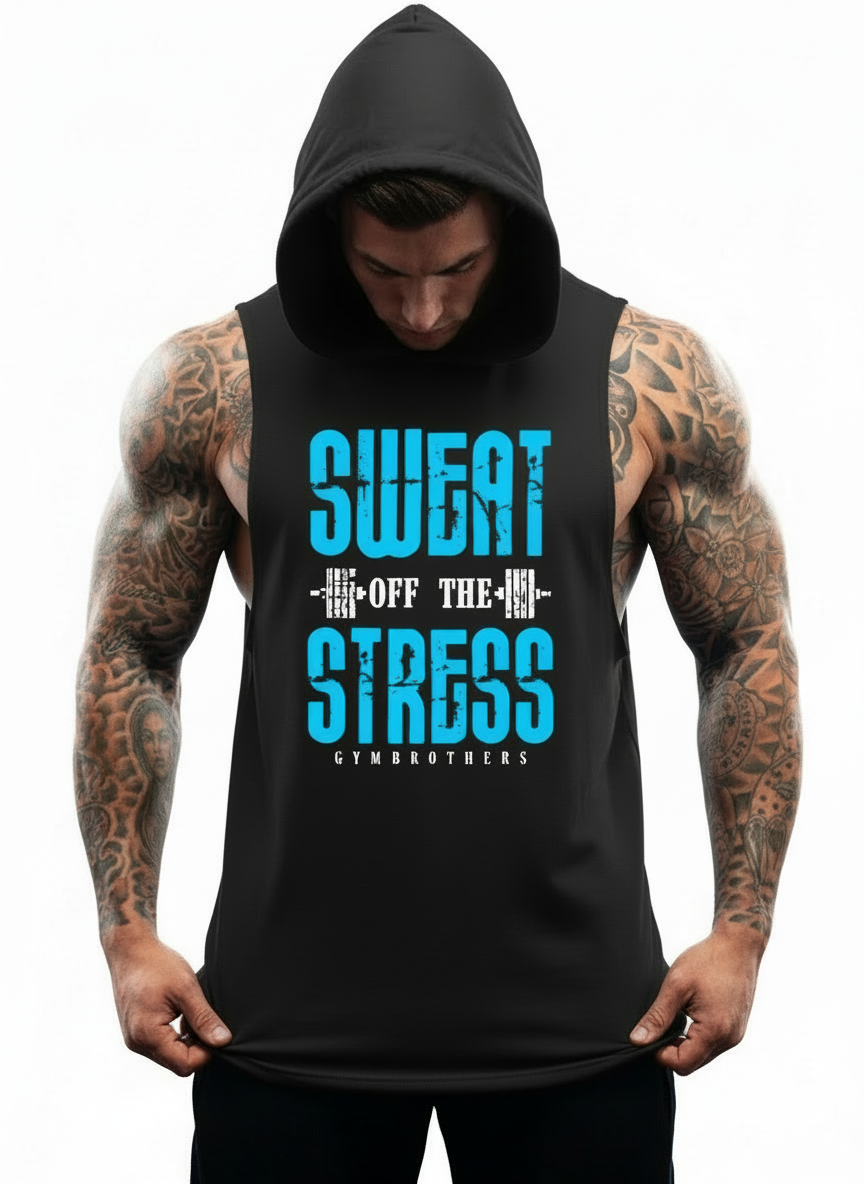 Gymbrothers Sweat Of The Stress gym hoodie for men Black