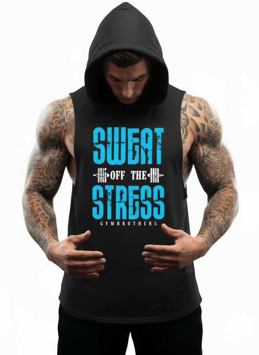 Gymbrothers Sweat Of The Stress gym hoodie for men Black
