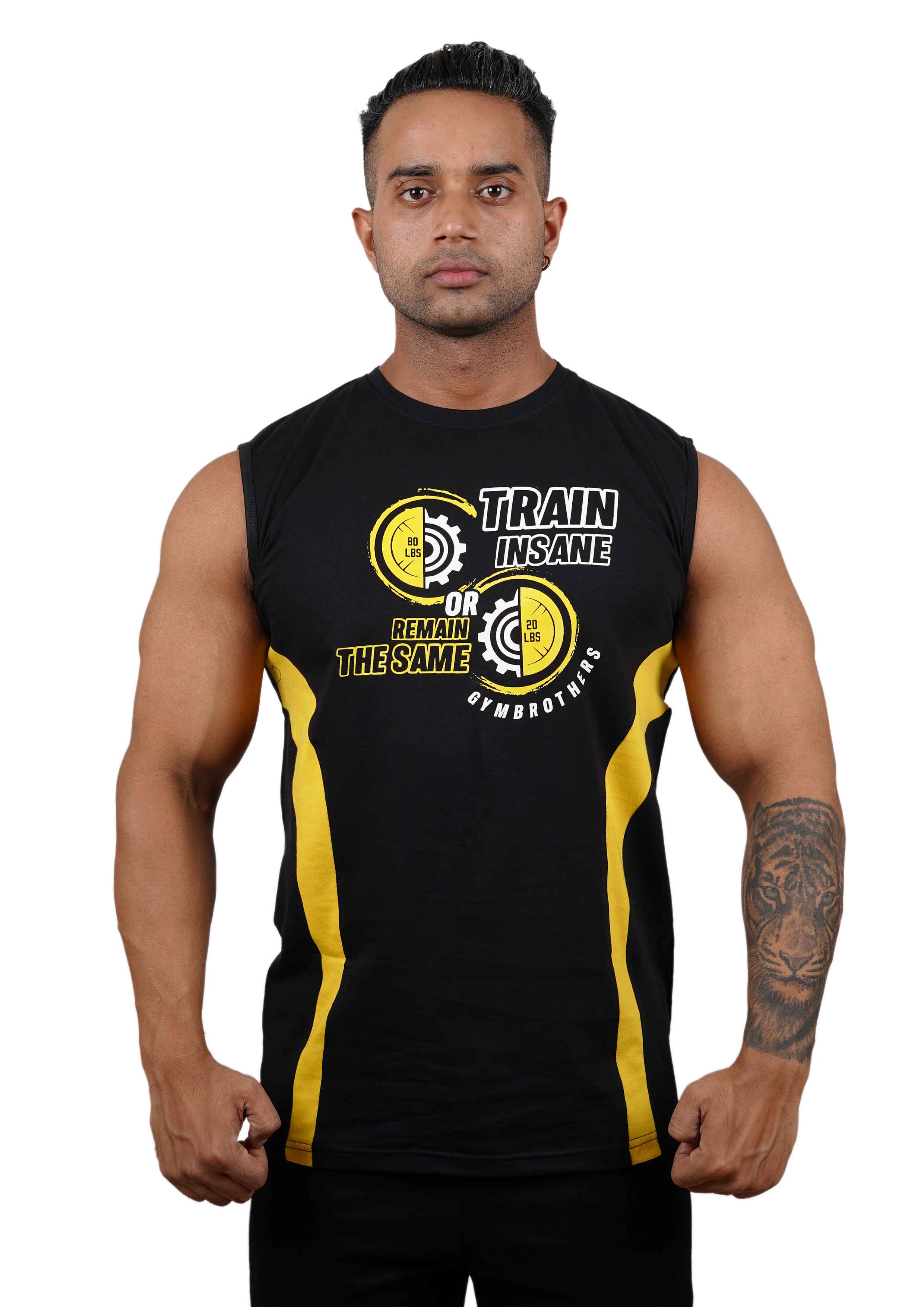 TRAIN INSANE OR REMAIN THE SAME Striped Tank Top Vest