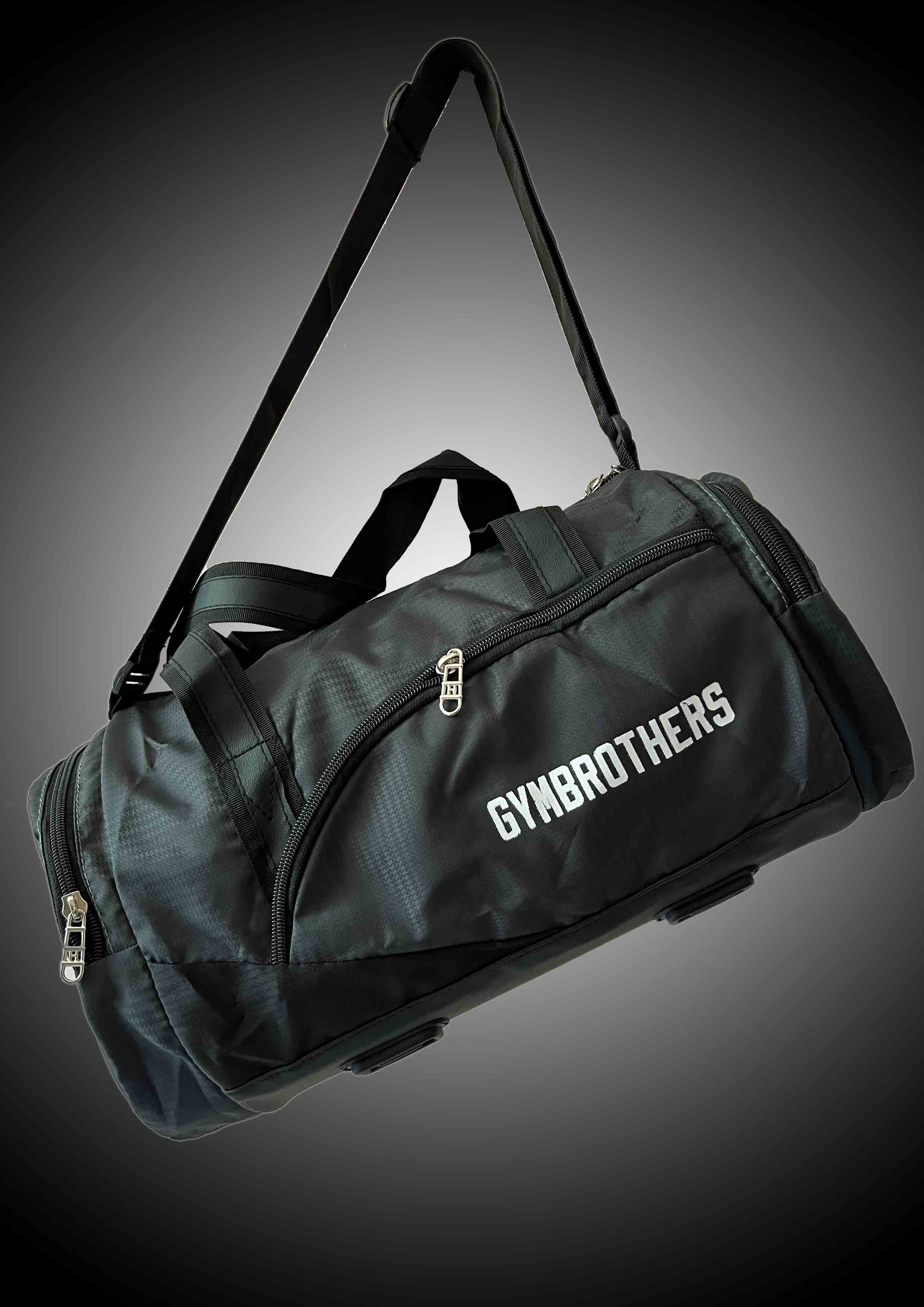 Unisex Grey & Black Colour blocked Gym Training Bag