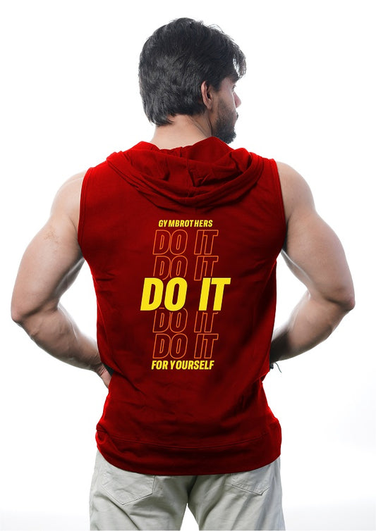DO IT Men's Sleeveless Zip Hoodie