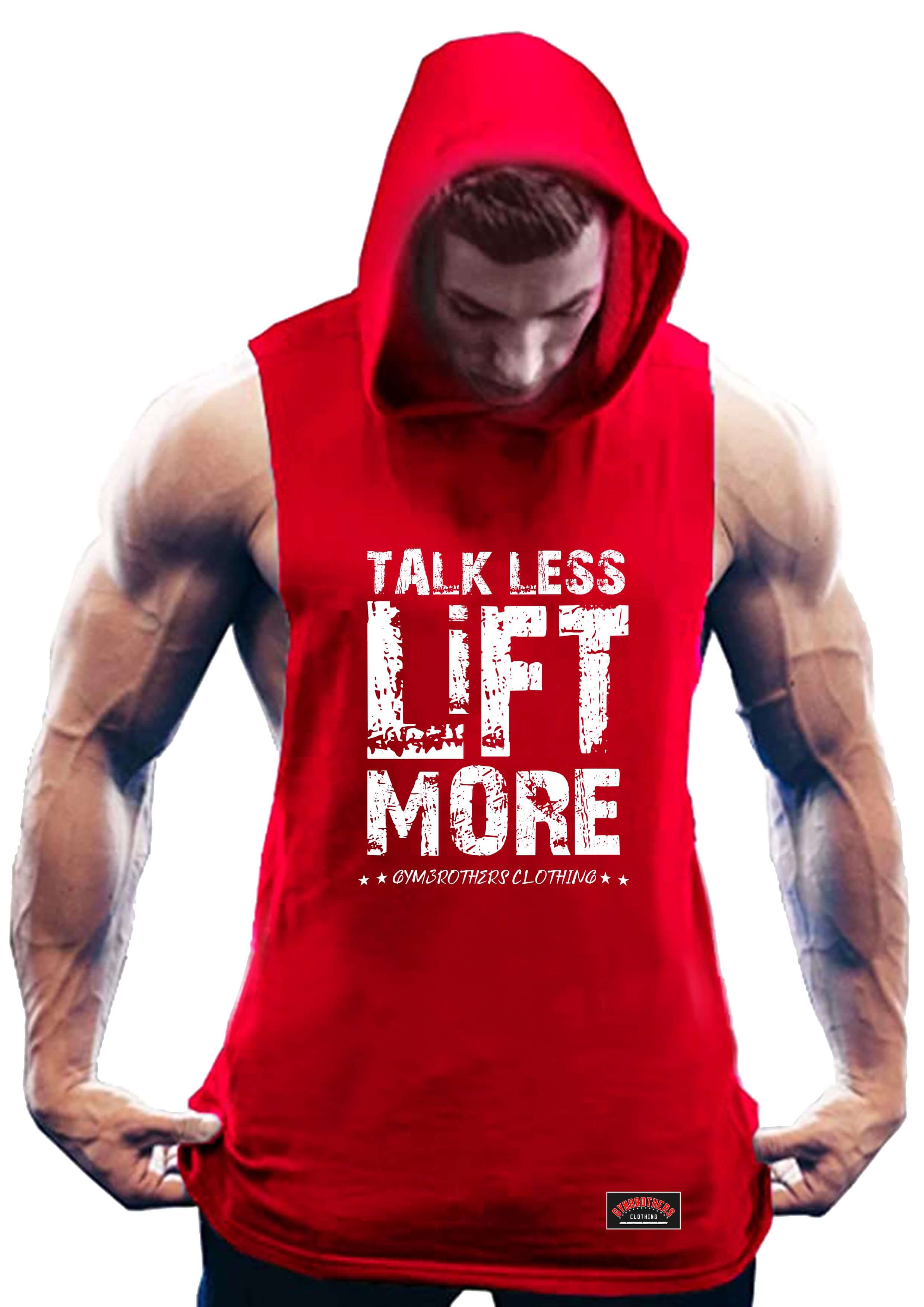 TALK LESS LIFT MORE Gym Hoodie (Red)