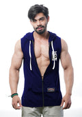 NEVER GIVE UP Sleeveless Zip Hoodie