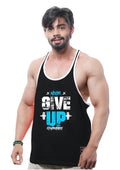 NEVER GIVE UP Gym Stringer Black