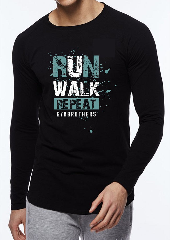 Gymbrothers Run Walk Repeat Full Sleeve T-Shirt