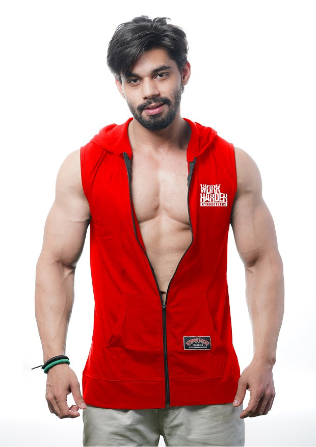 STRONGER AND BETTER Sleeveless Zip Hoodie