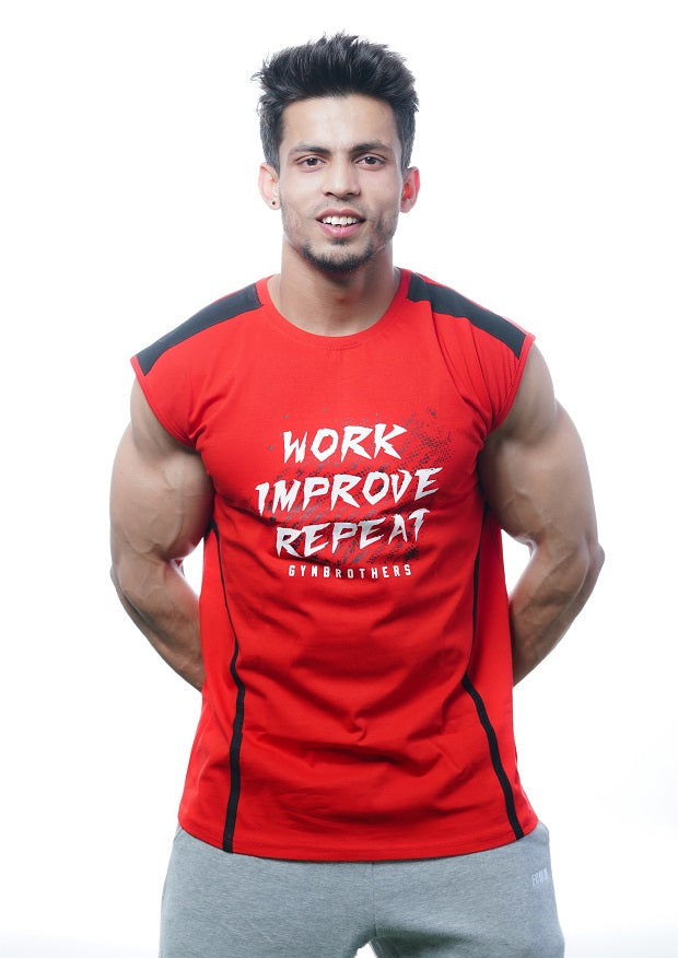 WORK IMPROVE REPEAT Striped Tank Top Vest