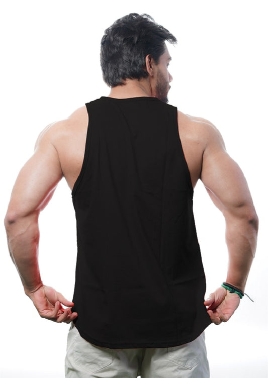 BEAST MODE ON Deep Cut Tank Top Stringer
