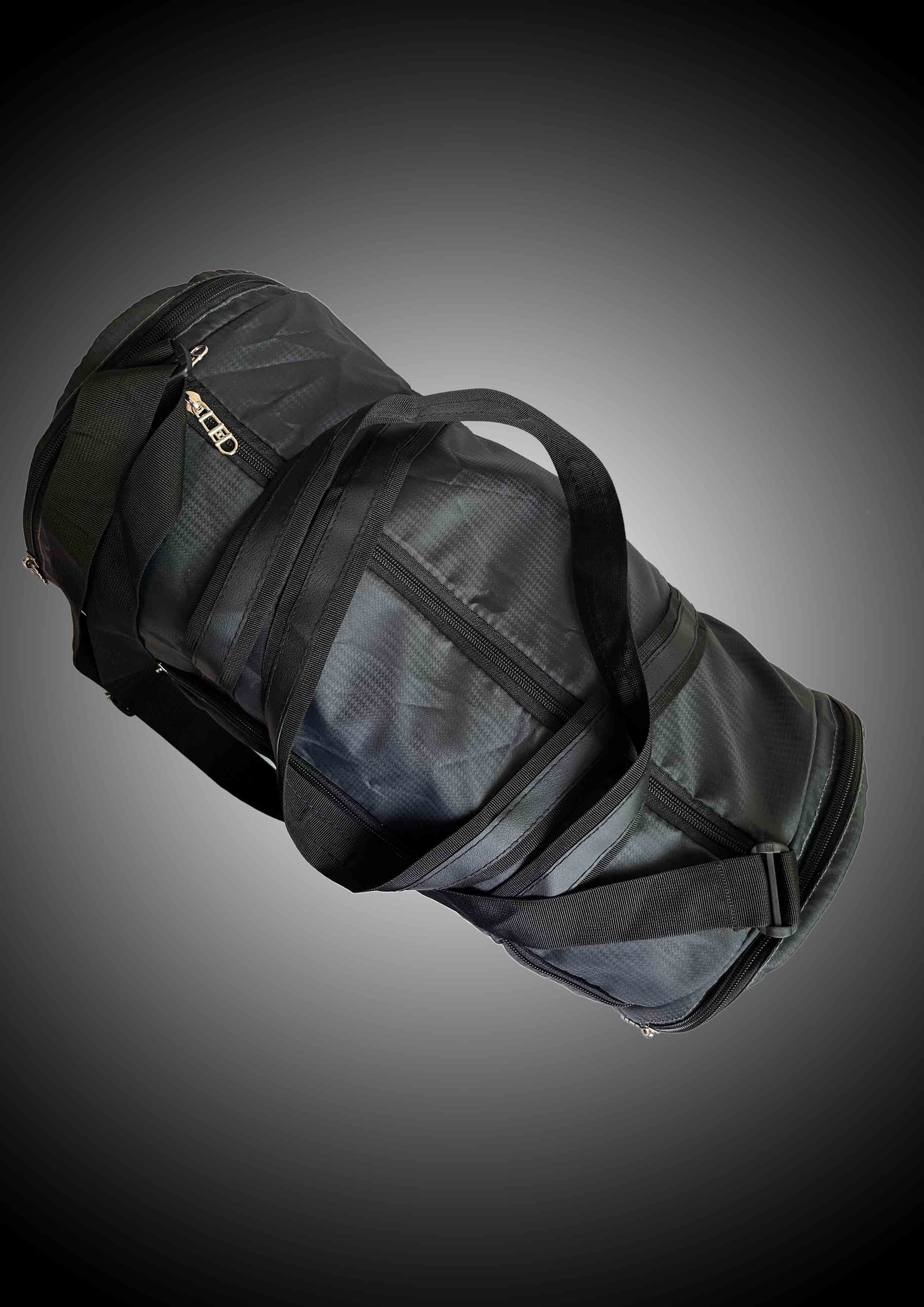 Unisex Grey & Black Colour blocked Gym Training Bag (Large)