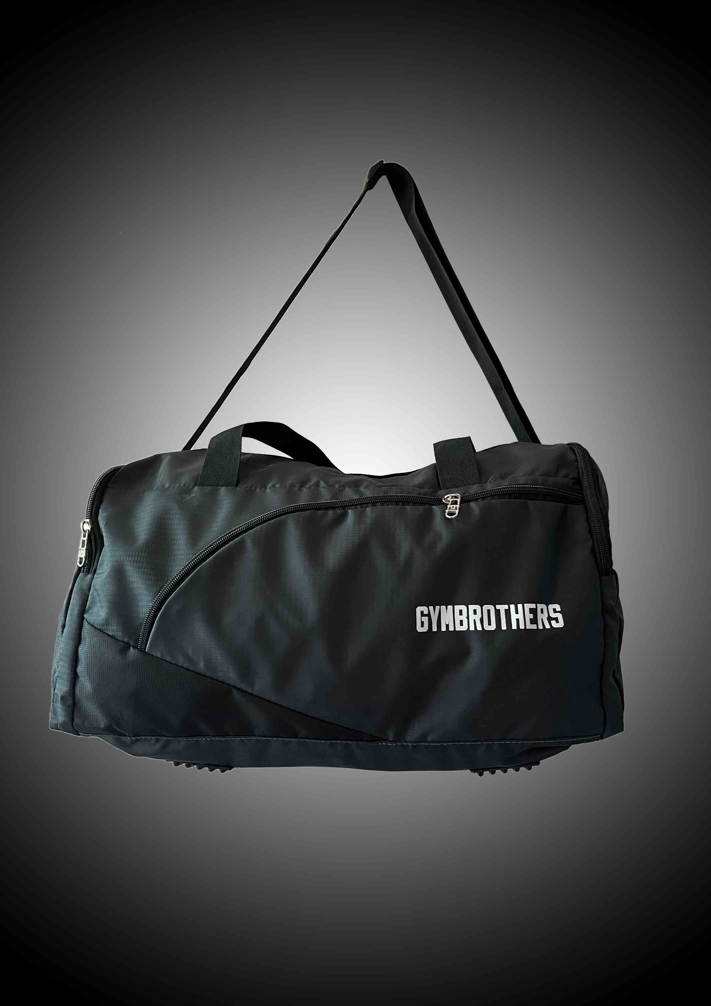 Unisex Grey & Black Colour blocked Gym Training Bag (Large)