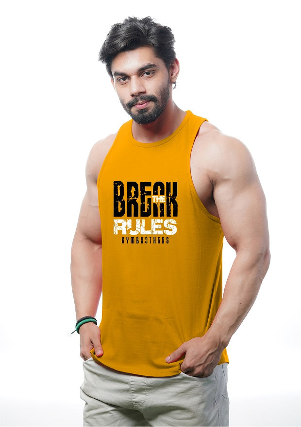 BREAK THE RULES Deep Cut Tank Top Stringer