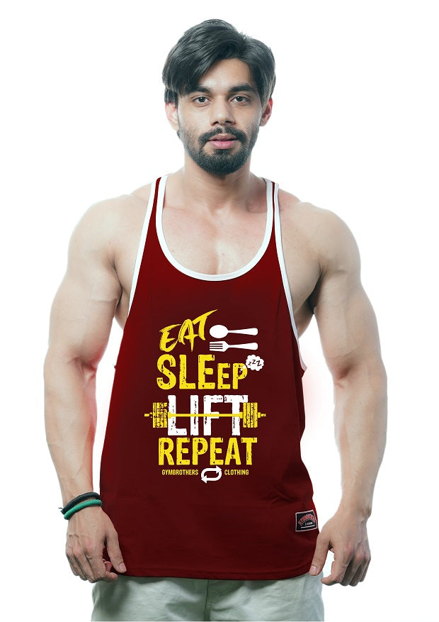 EAT SLEEP LIFT REPEAT Gym Stringer