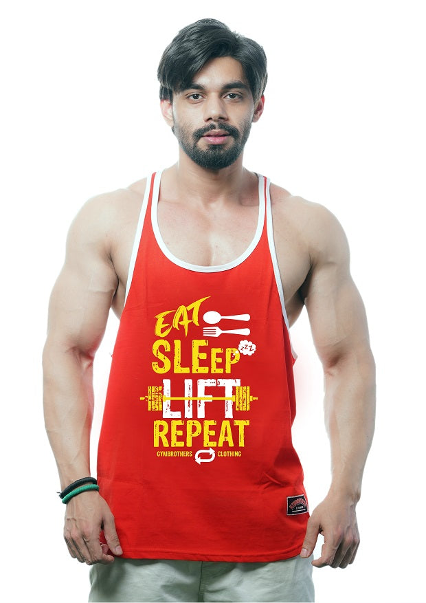 EAT SLEEP LIFT REPEAT Gym Stringer for Men