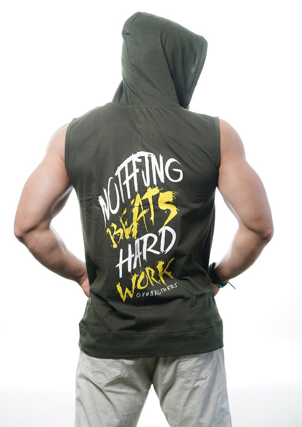 HARDWORK Men's Sleeveless Zip Hoodie