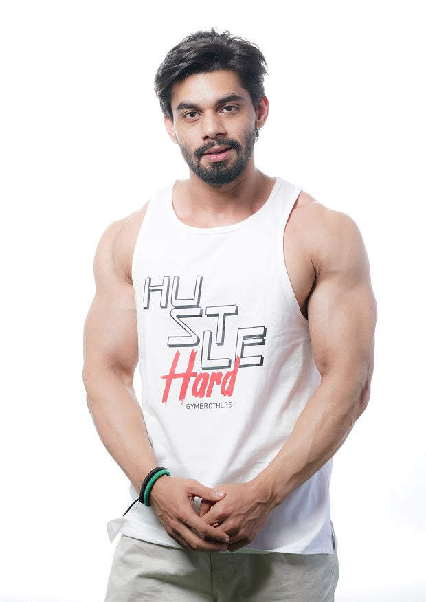 Gymbrothers Hustle Hard White