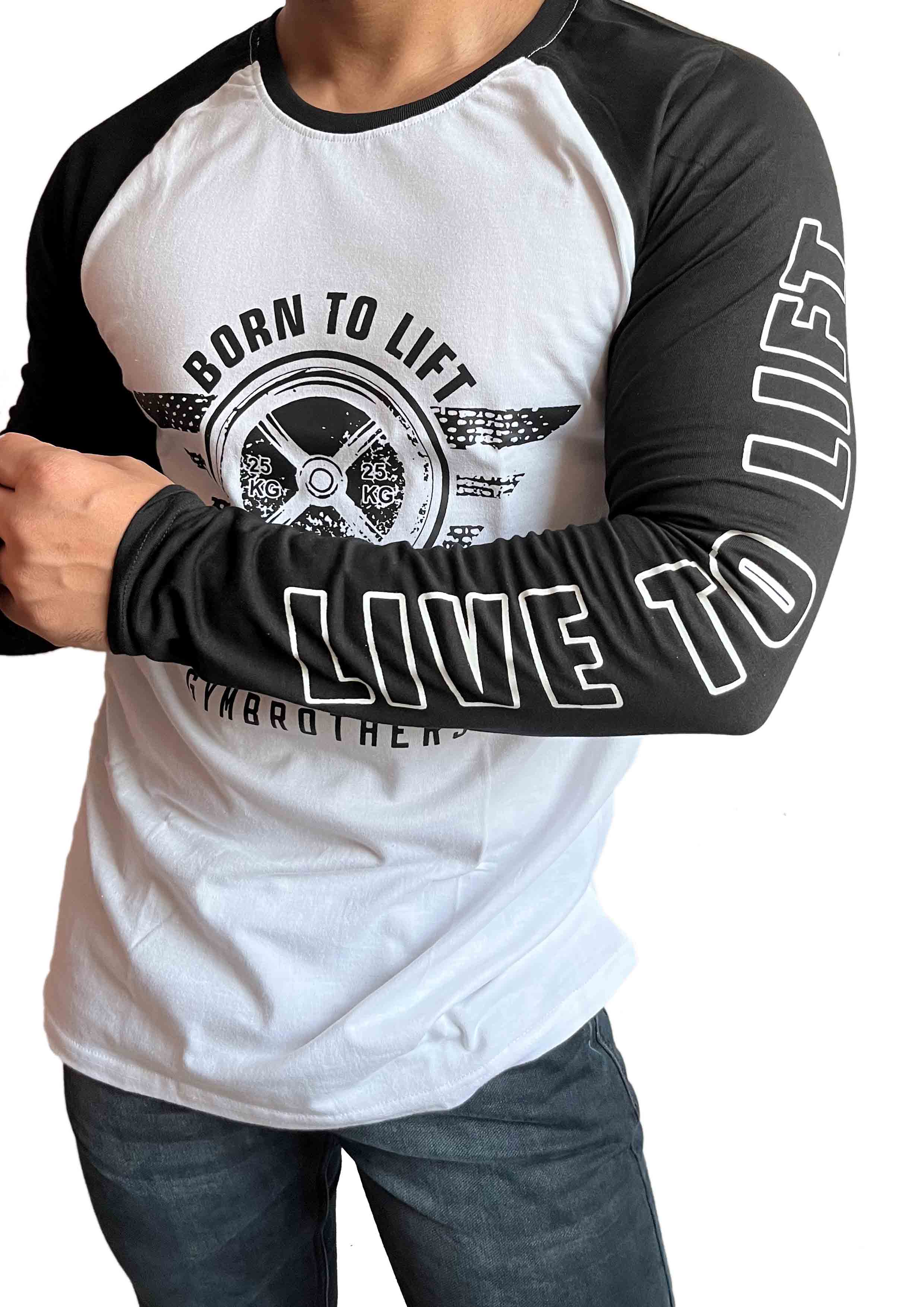 LIVE TO LIFT - Full Sleeve Reglan T-Shirt
