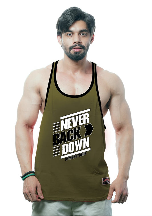 NEVER BACK DOWN Men's Gym Stringer
