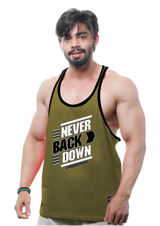 NEVER BACK DOWN Men's Gym Stringer